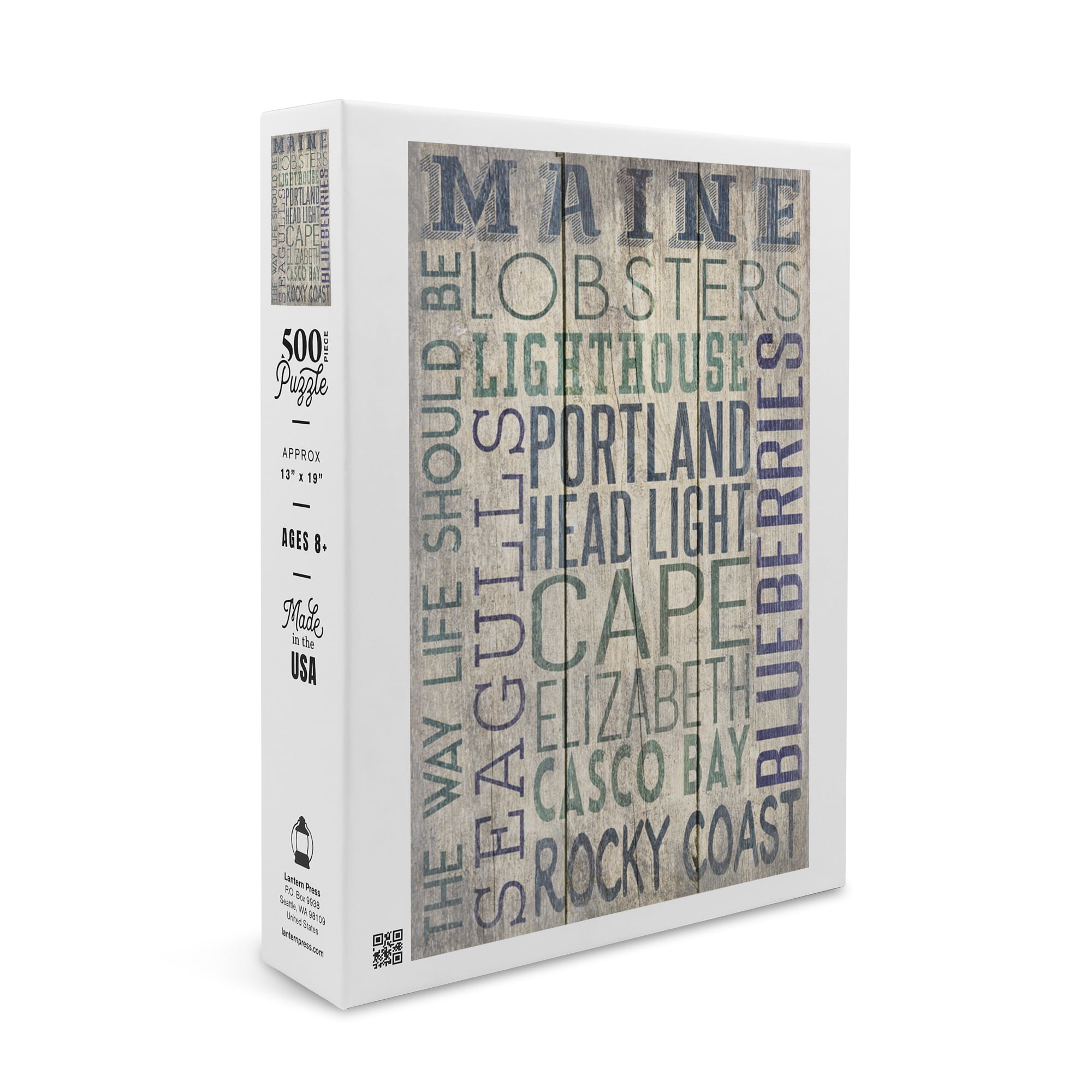 Portland Head Lighthouse, Maine, Rustic Typography (19x27 inches ...
