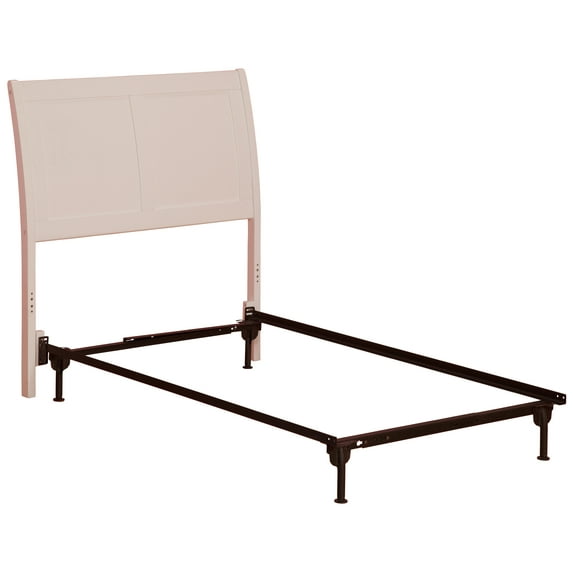 Portland Headboard TW w/ Metal Bed Frame White