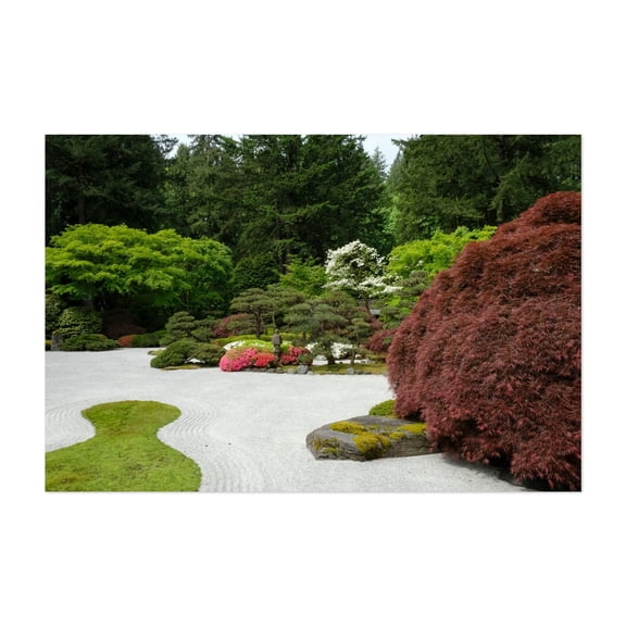 Portland Japanese Garden - Portland Oregon Photography Garden Zen Nature Botanical Scenic Calm Unframed Wall Art Print 32 x 48 inches