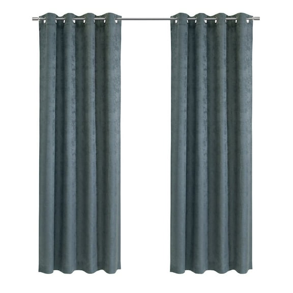 Habitat Portland Light Filtering Grommet Curtain Panel 52 x 95 in Steel Blue