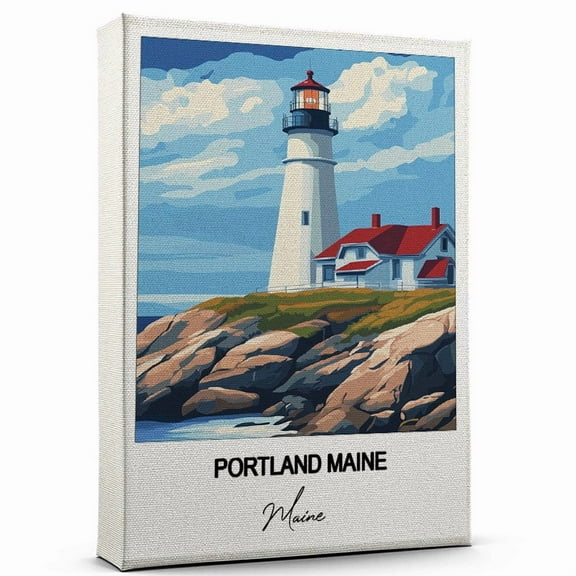 Portland Maine Canvas Wall Art Travel-Inspired Home Decor Featuring Maine Art Canvas Unique Gift for Travel Canvas Ready to Hang