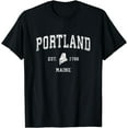 thumbnail image 1 of Portland Maine ME Vintage Athletic Sports Design T-Shirt, 1 of 4