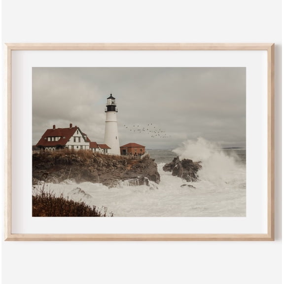 Portland Maine Photography Lighthouse Print Portland Head Light Art New England Coastal Decor Scenic Landscape Nautical Wall Art, Unframed Paper Print