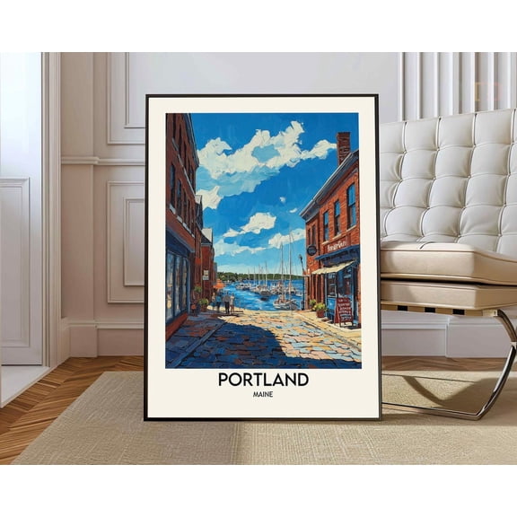 Portland Maine Poster Portland Maine Print Portland Maine Art Portland Maine Decor Portland Head Light Casco Bay Islands Wall Art Modern Wall Decor