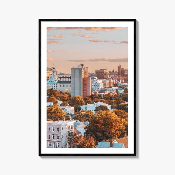 Portland Maine Skyline Old Port Casco Bay USA Wall Art Print, Living Room And Gallery Wall Decor