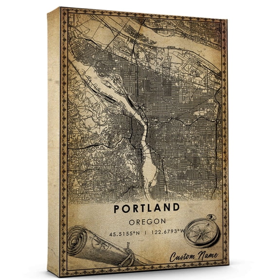 Portland Map Poster, Oregon Map Art Poster, Canvas, Portland Map City style Watercolor art Poster, Portland Map Canvas - 89AZ1522