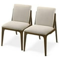 thumbnail image 1 of Portland Mid Century Modern Dining Chairs in Cream Fabric ( Set Of 2), 1 of 5