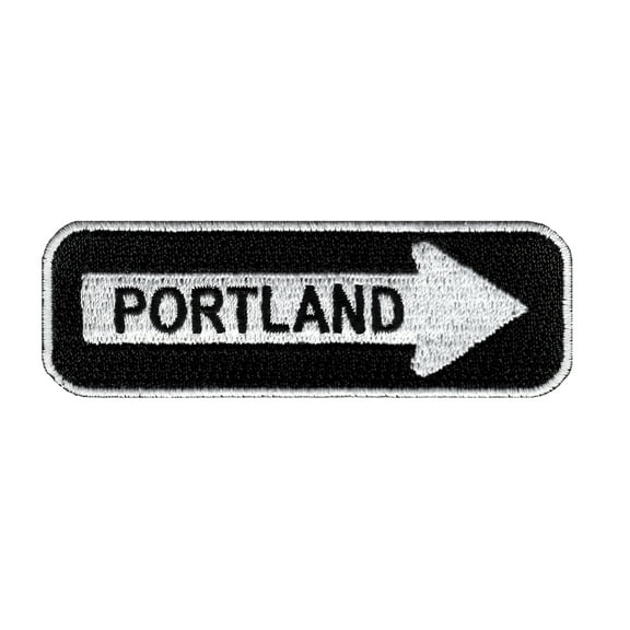 Portland One Way Sign Embroidered Iron-on Patch