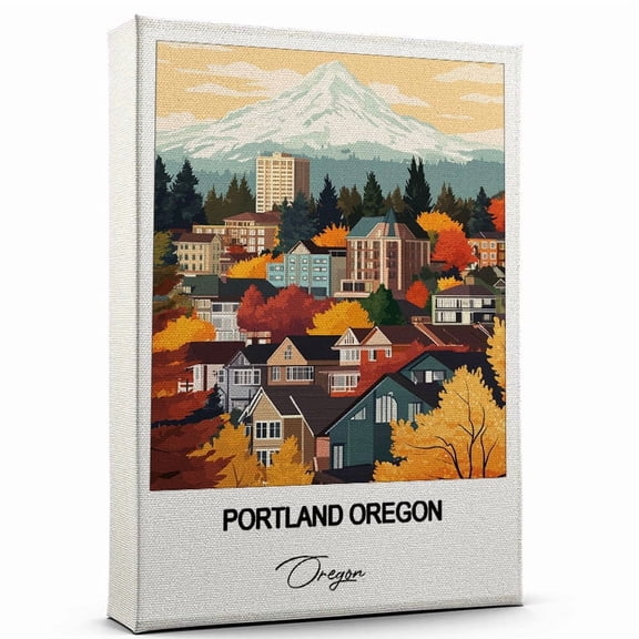 Portland Oregon Canvas Wall Art – Travel-Inspired Home Decor Featuring Oregon Art Canvas – Unique Gift for Travel Canvas – Ready to Hang
