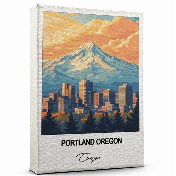Portland Oregon Canvas Wall Art – Travel-Inspired Home Decor Featuring Oregon Art Canvas – Unique Gift for Travel Canvas – Ready to Hang