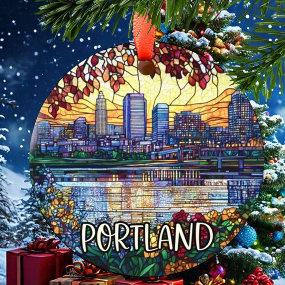 Portland Oregon Christmas Ornament, Ceramic, Acrylic - Vacation Souvenir, Tree, Holiday Keepsake 2025, Traveler Gift, Collectible, Holiday Tree Decoration