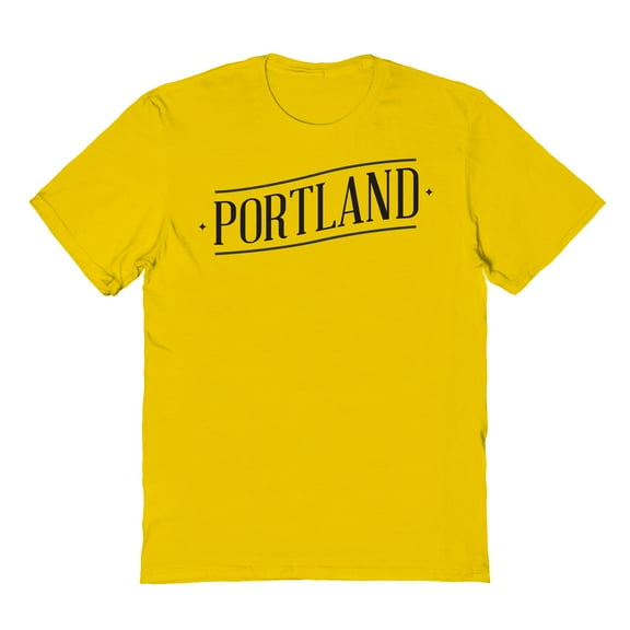 Portland Oregon Graphic Gold Men's Cotton T-Shirt