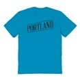 thumbnail image 1 of Portland Oregon Graphic Tropical Blue Men's Cotton T-Shirt, 1 of 1