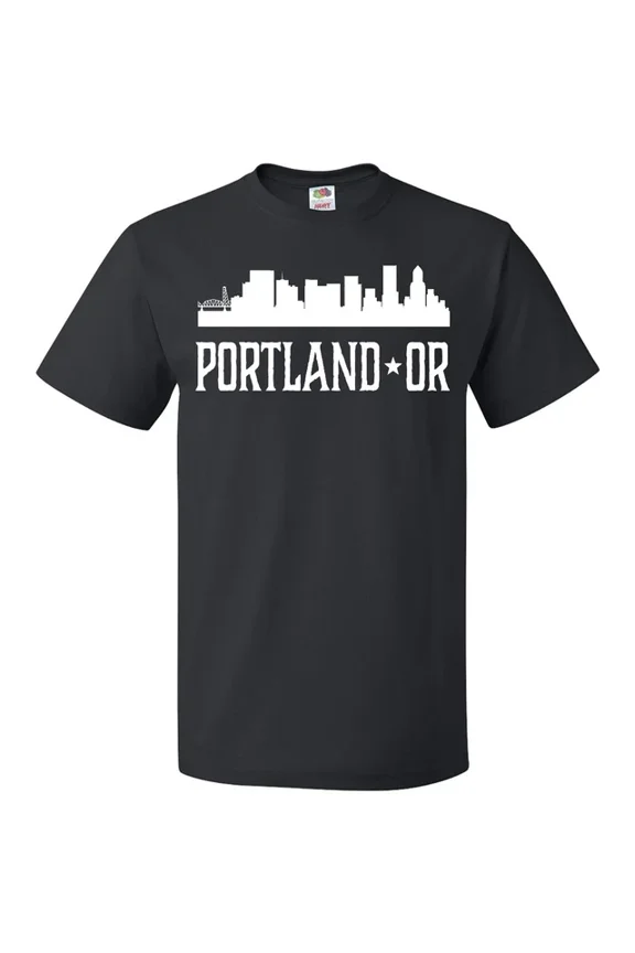 Portland Oregon Skyline Or Cities T-Shirt City Silhouette Souvenir Hws S-5XL Birthday Gifts; For Men & Women, Vintage Birthday Gift