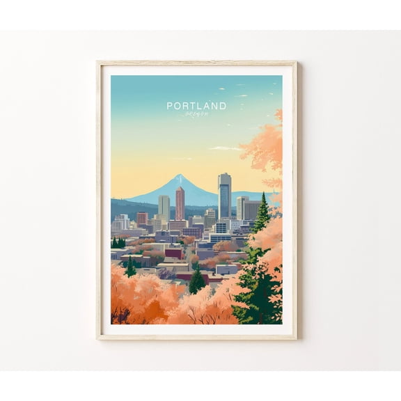 Portland Oregon Skyline Travel Home Decor