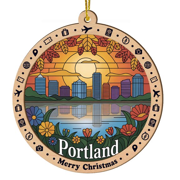 Portland Oregon Travel Sun Catchers, Travel Souvenir Window Decor