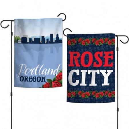 Portland Oregon Two-Sided Garden Flag Rose City 12.5" x 18"