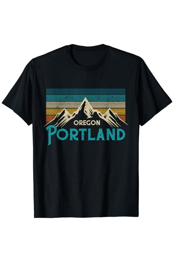 Portland Oregon Vintage Mountains Souvenir Gift T-Shirt