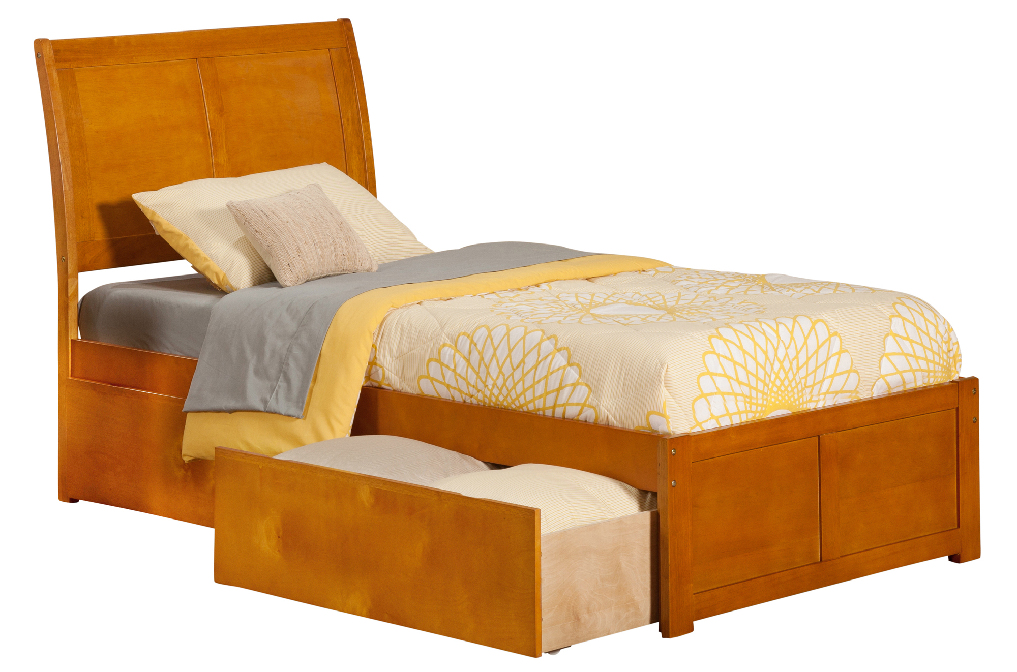 Portland Platform Bed with Flat Panel Foot Board and 2 Urban Bed Drawers in, Multiple Colors and Sizes - image 1 of 4