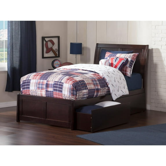 AFI Portland Twin Storage Platform Bed with Matching Footboard, Espresso