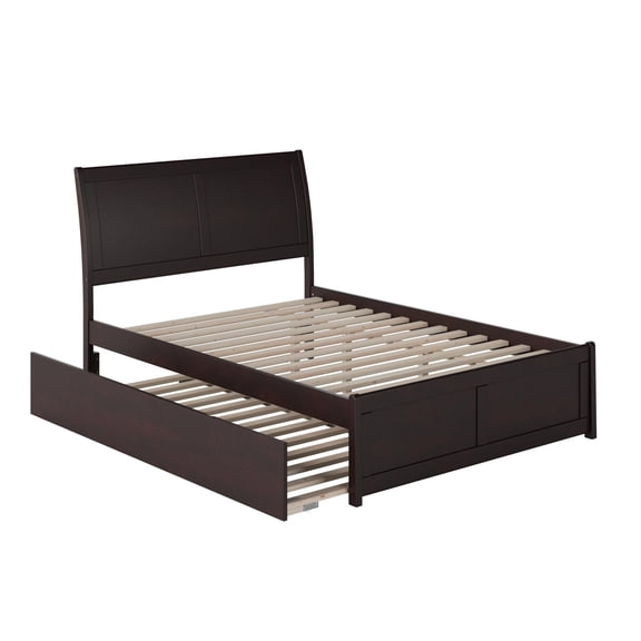 Portland Platform Bed with Matching Foot Board with Twin Size Urban Trundle Bed, Multiple Colors, Multiple Sizes