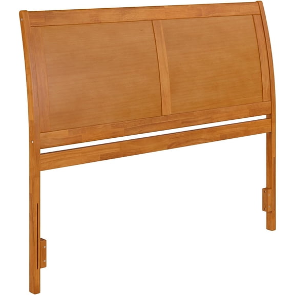 Portland Queen Sleigh Solid Wood Panel Headboard, Light Toffee