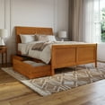 thumbnail image 1 of Portland Queen Storage Wood Platform Bed with Matching Footboard in Light Toffee, 1 of 10