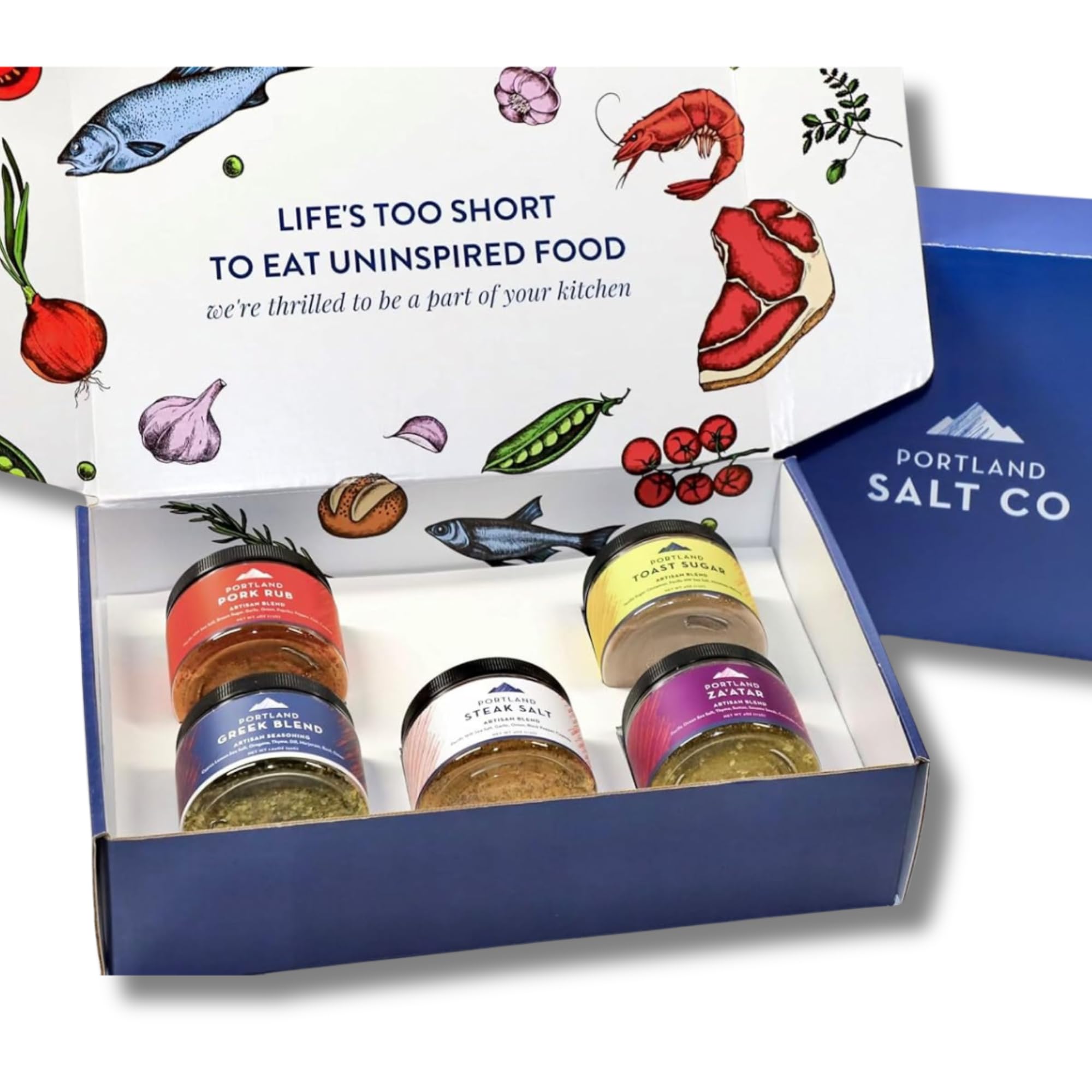 Portland Salt Co. 5Pack MMF7 Seasoning Gift Box, Greek Blend, Pork Rub