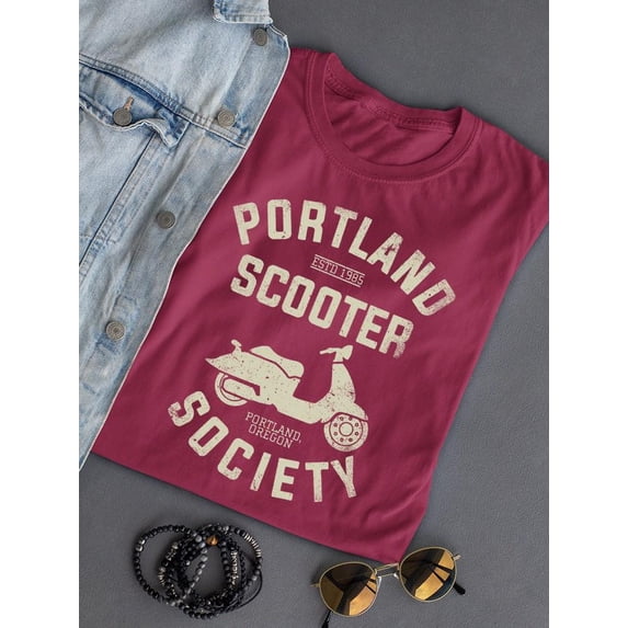 Portland Scooter Society T-shirt Color Women's -SelectDesign