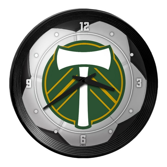 Portland Timbers 15" Ribbed Frame Soccer Ball Wall Clock