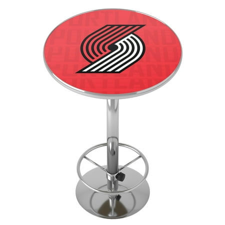 Portland Trail Blazers NBA City Chrome Pub Table - Red, Black, White, Gray