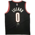 thumbnail image 1 of Portland Trail Blazers Damian Lillard Autographed Black Fanatics Jersey Size M Beckett BAS 196412, 1 of 2