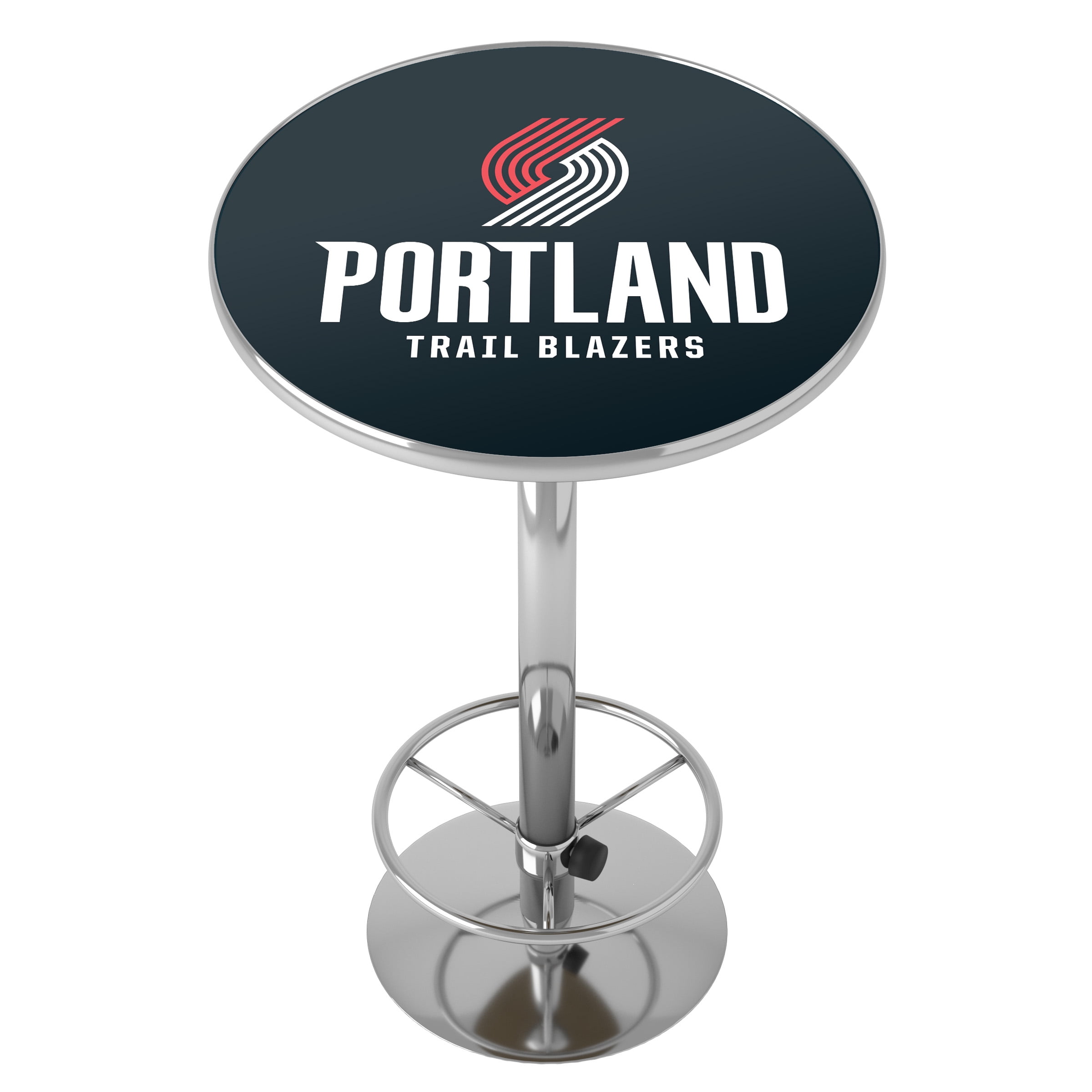 Portland Trail Blazers Logo Bar Table with Adjustable Footrest and Acrylic Top