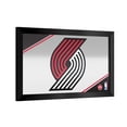 thumbnail image 1 of Portland Trail Blazers Logo Ready-To-Hang Black Framed Wall Mirror, 1 of 4