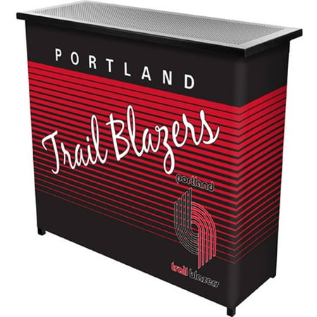 Portland Trailblazers NBA Hardwood Classics Portable Bar, Pop-Up Drink Station Patio, Garage or Man Cave Accessories - Scarlet Red, Black