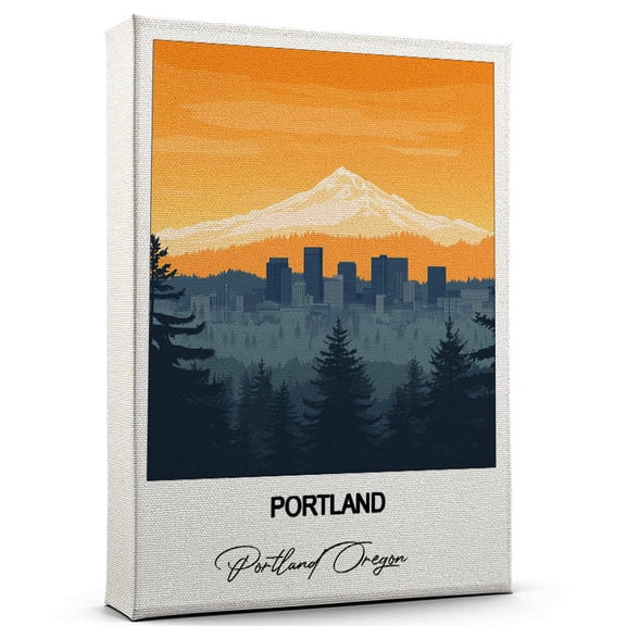 Portland Travel Canvas Wall Art  Nature-Inspired Travel Decor with Scenic Views Portland Oregon Canvas Wall Print  A Captivating Gift for Adventure Seekers
