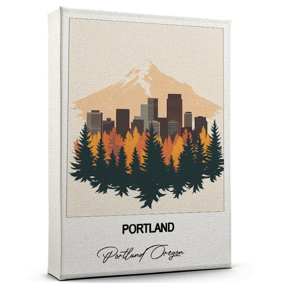Portland Travel Decorative Art Canvas  Portland Oregon Canvas  Colorful Travel Wall Decor for Any Room  Makes a Thoughtful Gift