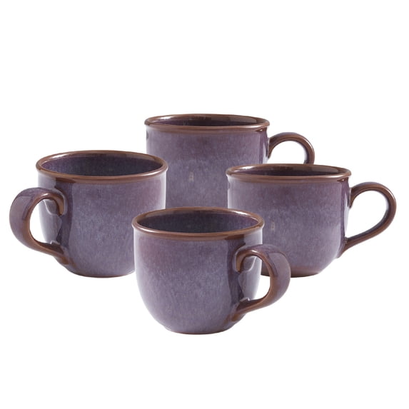 Portmeirion 12oz Minerals Mug, Amethyst (Set of 4) - Stoneware Coffee Cup with Reactive Glaze, Durable & Stylish Ceramic Mug - Microwave, Dishwasher, Freezer Safe - Earthy Design for Cafe & Home