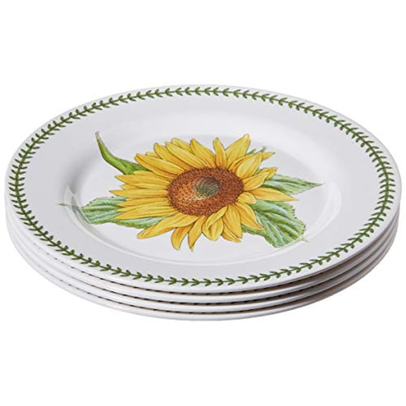 Portmeirion 616035 Botanic Garden Set of 4 Melamine Dinner Plates, 11", White