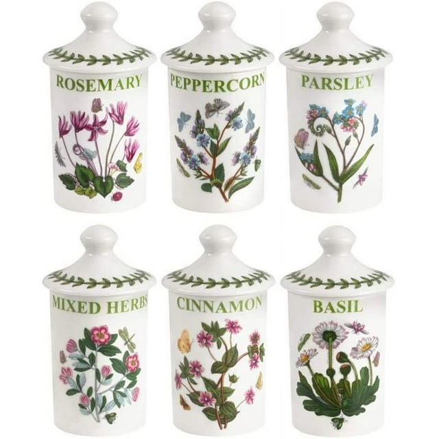 Portmeirion Botanic Garden Assorted Spice Jars, Set of 6