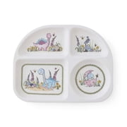 Portmeirion Botanic Garden Dinosaur Divided Plate   Durable Melamine Kids Sectioned Plate for Toddlers & Children, Easy-Clean, Fun Mealtime, Preschool Dining & Gift-Ready Tableware