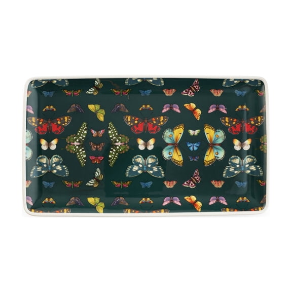 Portmeirion Botanic Garden Harmony Tray, 13" x 7.5", Butterfly Print