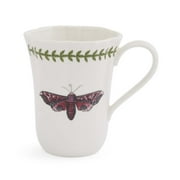 Portmeirion Botanic Garden Lotus Blossom 14oz Mug - Butterfly Porcelain Coffee Cup with Laurel Leaf Border, Lotus-Shaped Rim for Tea or Hot Beverages - Dishwasher & Microwave Safe