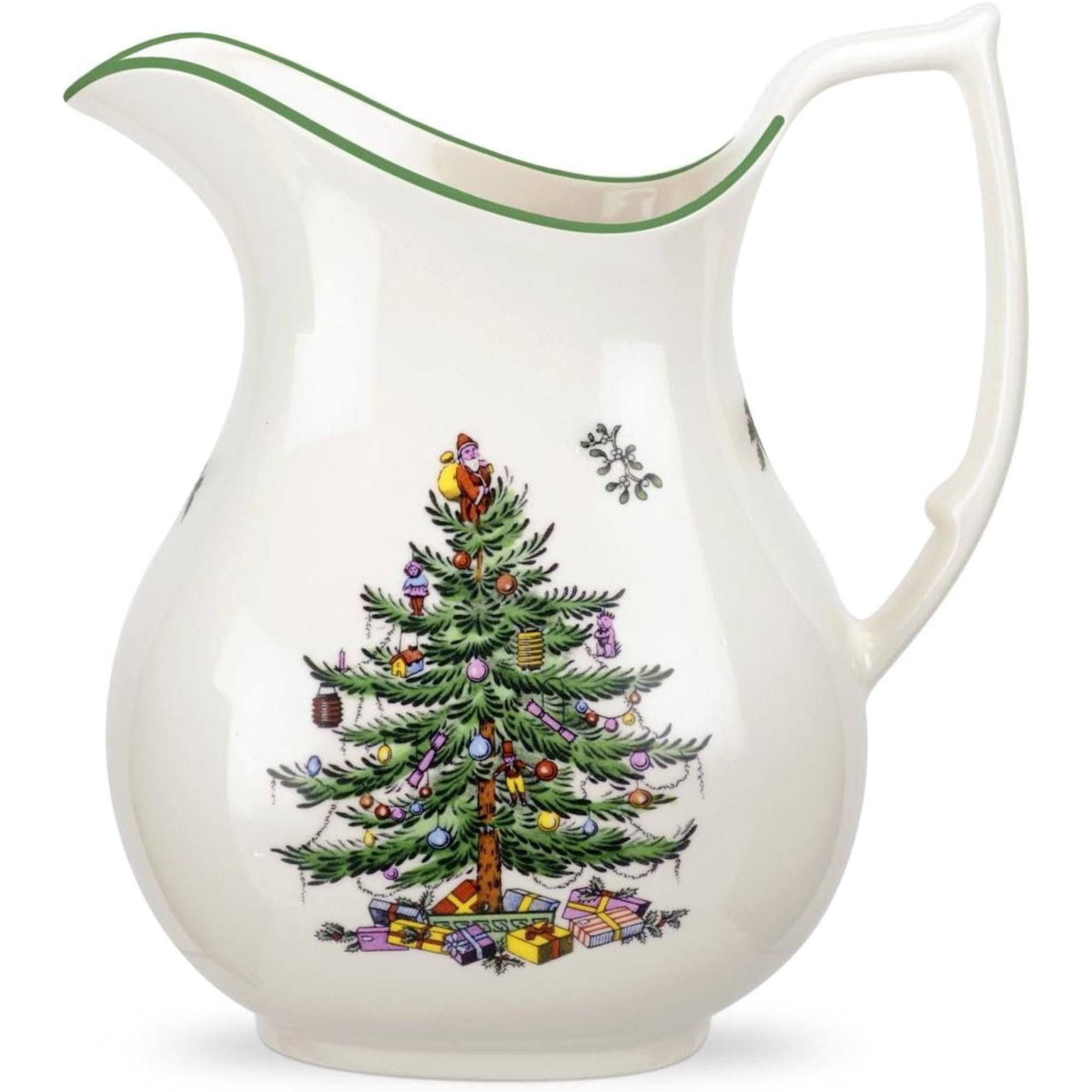 Tree Pitcher Portmeirion Christmas Tree Pitcher - Festive 49 Ounce Fine Porcelain ...