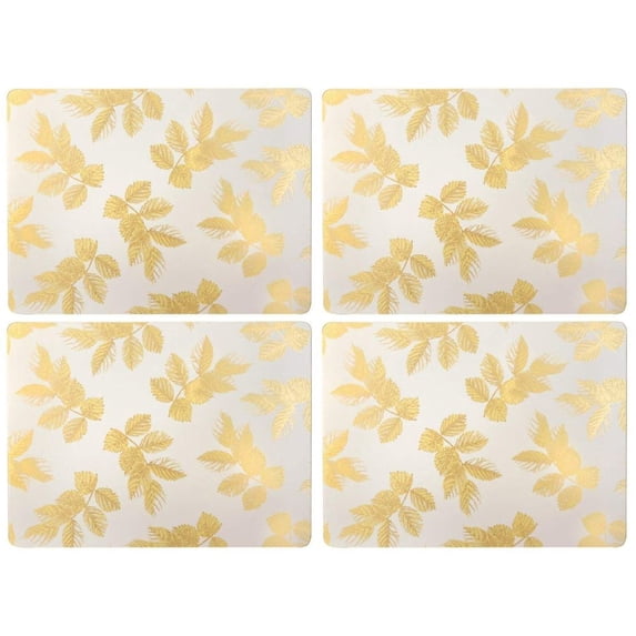 Portmeirion Etched Leaves - Placemat Set of 4 Light Grey