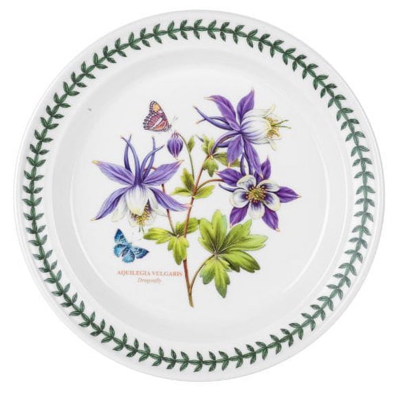 Portmeirion Exotic Botanic Garden 10.5 Inch Dinner Plate with Dragonfly Motif, Dishwasher Safe