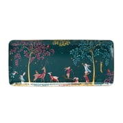 Portmeirion Sara Miller Woodland Tales Sandwich Tray, Deer & Robin, Festive Porcelain Serving Platter for Holiday Entertaining, Afternoon Tea, Parties, Desserts & Tabletop Display