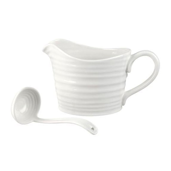 Portmeirion Sophie Conran 16 Oz Sauce Jug and Mini Ladle Set, Made from Porcelain