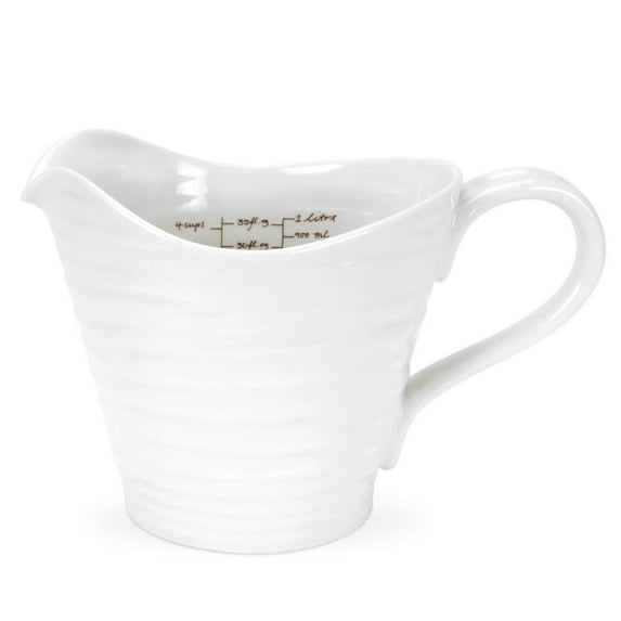 Portmeirion Sophie Conran White 32 oz Measuring Jug, for Kitchen and Baking, Dishwasher Safe