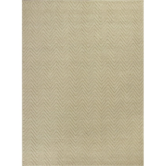 Kas Ivory Herringbone Hand-woven 100% Jute 6'6" x 9'6" - Area Rug